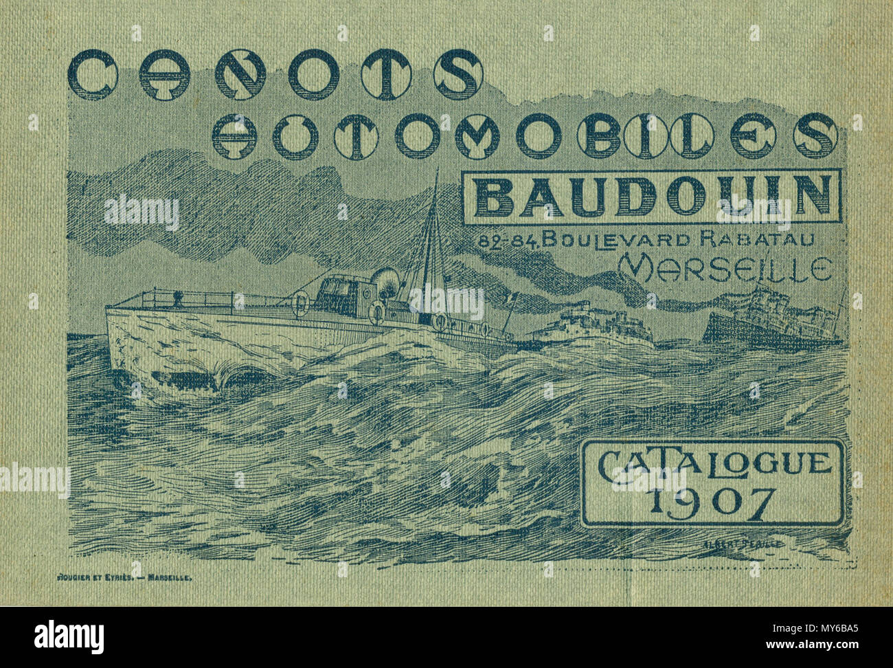 . Français : Couverture du catalogue BAUDOUIN de 1907 . 1 novembre 2011. La Société des Moteurs Baudouin 101 Catalogo 1907 Foto Stock