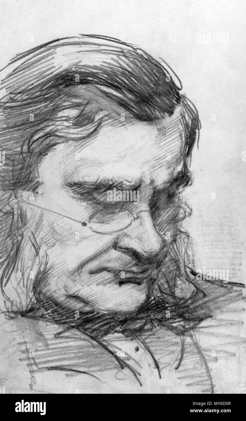 . Thomas Henry Huxley da Marian Collier (née Huxley) matita 7 1/2 in. x 5 in. (191 mm x 127 mm) acquistato, 1943 . tra 1880 e 1885. Marian Collier (née Huxley) 526 THH da Collier Foto Stock