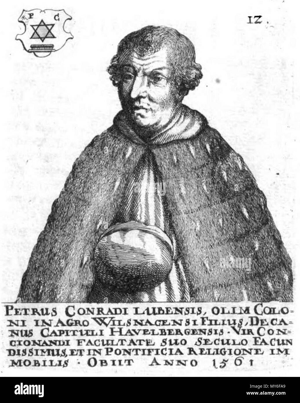 . Deutsch: Petrus Conradi, zeitgenössischer Stich . Il XVII secolo. Sconosciuto 418 Petrus Conradi Foto Stock