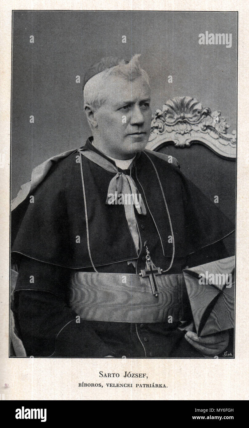 . Inglese: Foto di Giuseppe Sarto nel 1900, come il patriarca di Venezia, poi Papa Pio X . 1900. Dessewffy Sándor: Zarándoklat Velencébe 1900 475 Sarto Jozef-1900 Venezia Foto Stock