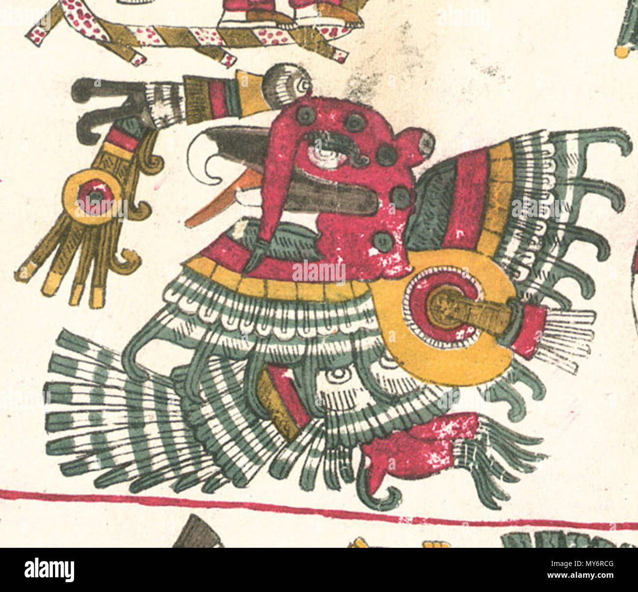 . Inglese: Chalchiuhtotolin descritta nel Codex Borgia. Español: Chalchiuhtotolin descrito en el Códice Borgia. Precolombiana. Sconosciuto 104 Chalchiuhtotolin BG Foto Stock