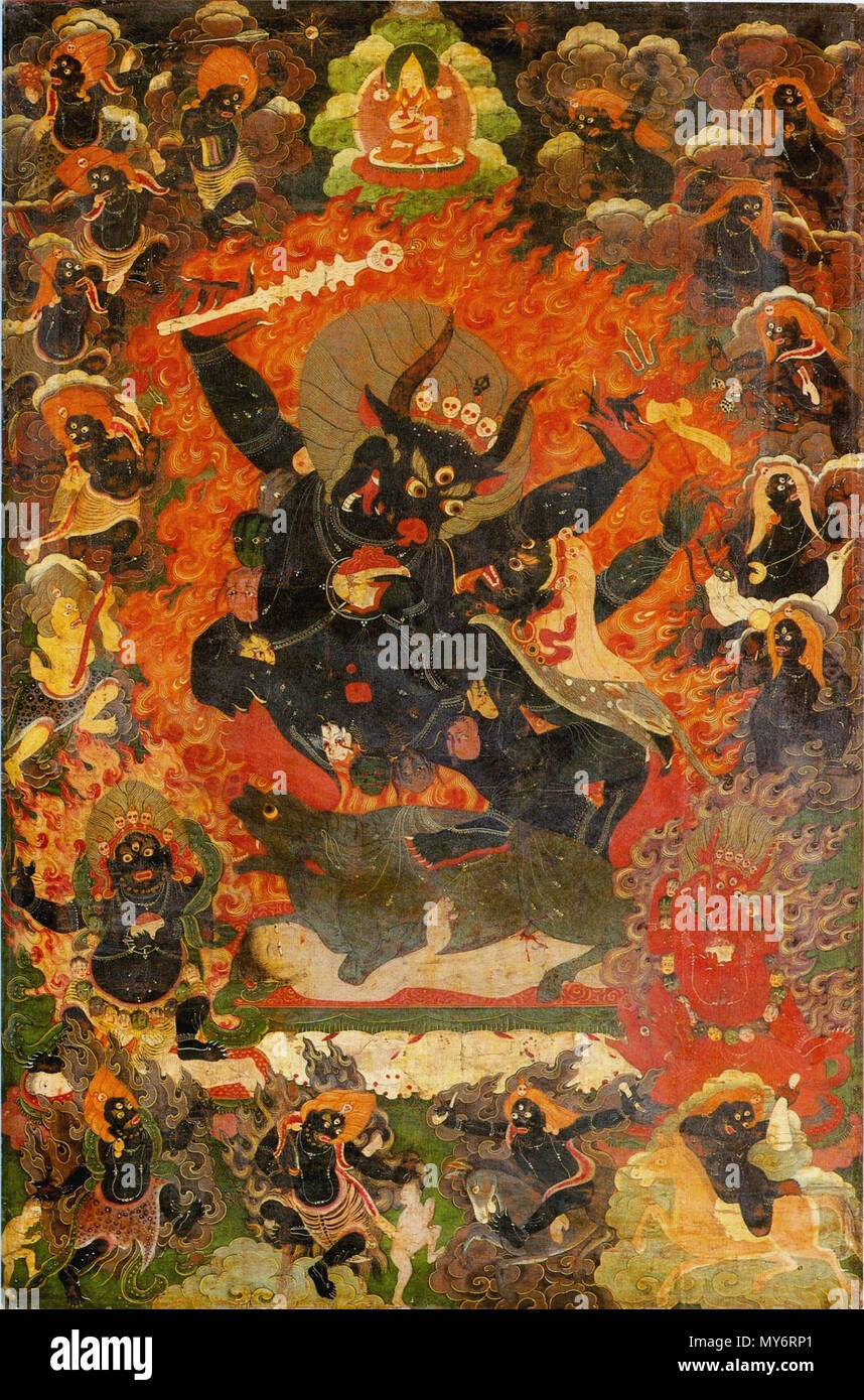 . Inglese: l'esterno Yama Dharmaraja. Regione centrale, il Tibet. Metà del 17 secolo. Collezione privata . 9 marzo 2013, 20:35:24. 522 anonimi l'esterno Yama Dharmaraja. Regione centrale, il Tibet. Metà del 17 secolo. Collezione privata Foto Stock