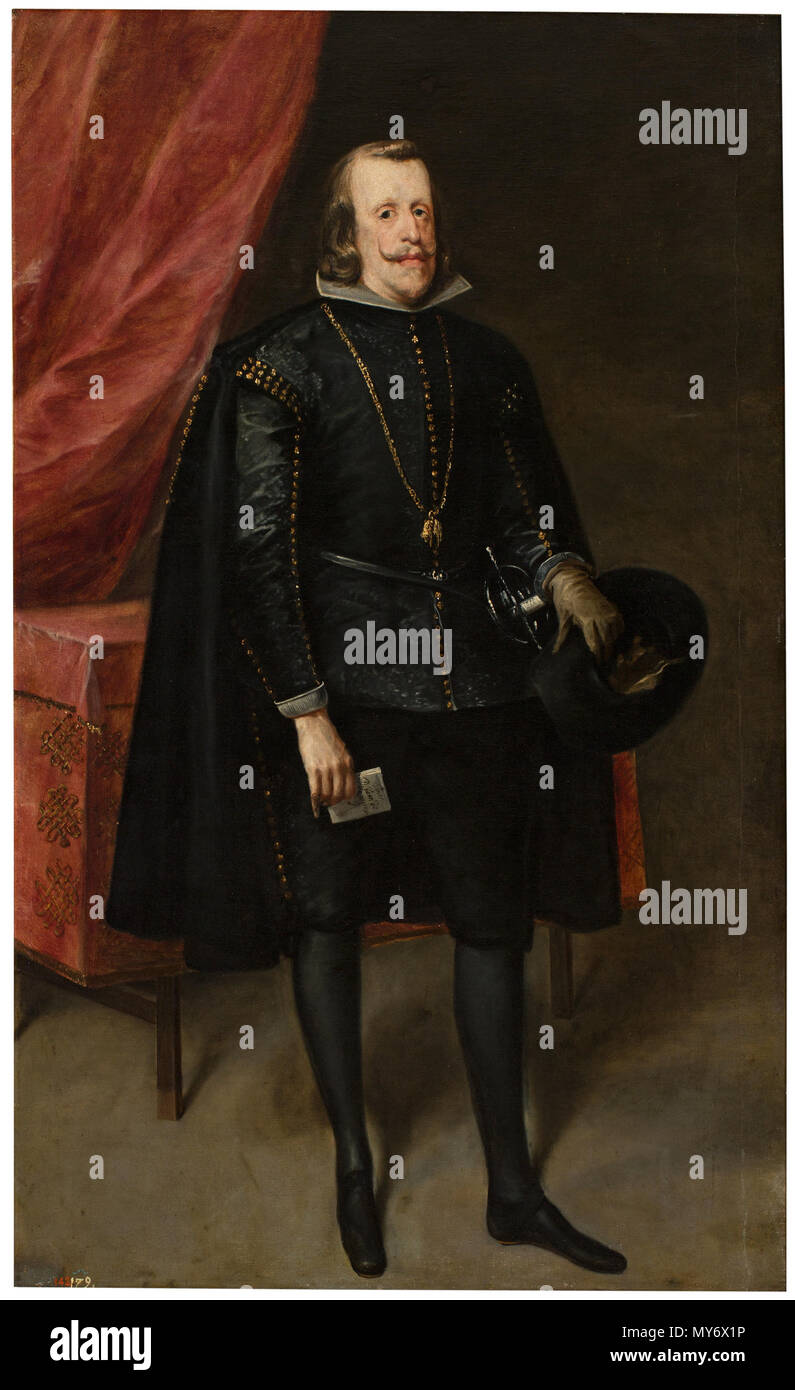 . Català: Felipe IV . Català: Felipe IV. pintura sobre tela. Biblioteca Museu Víctor Balaguer . tra 1632 e 1678 78 BMVB - Pedro de Villafranca - Felipe IV - 8628 Foto Stock