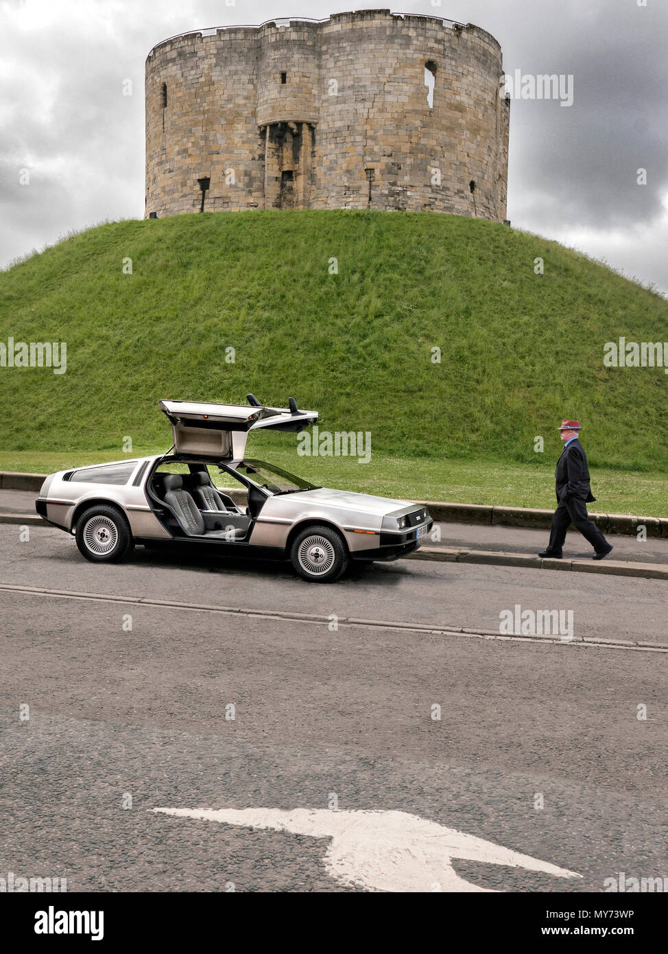 1981 DeLorean DMC-12 dal Castello di York York Regno Unito Foto Stock