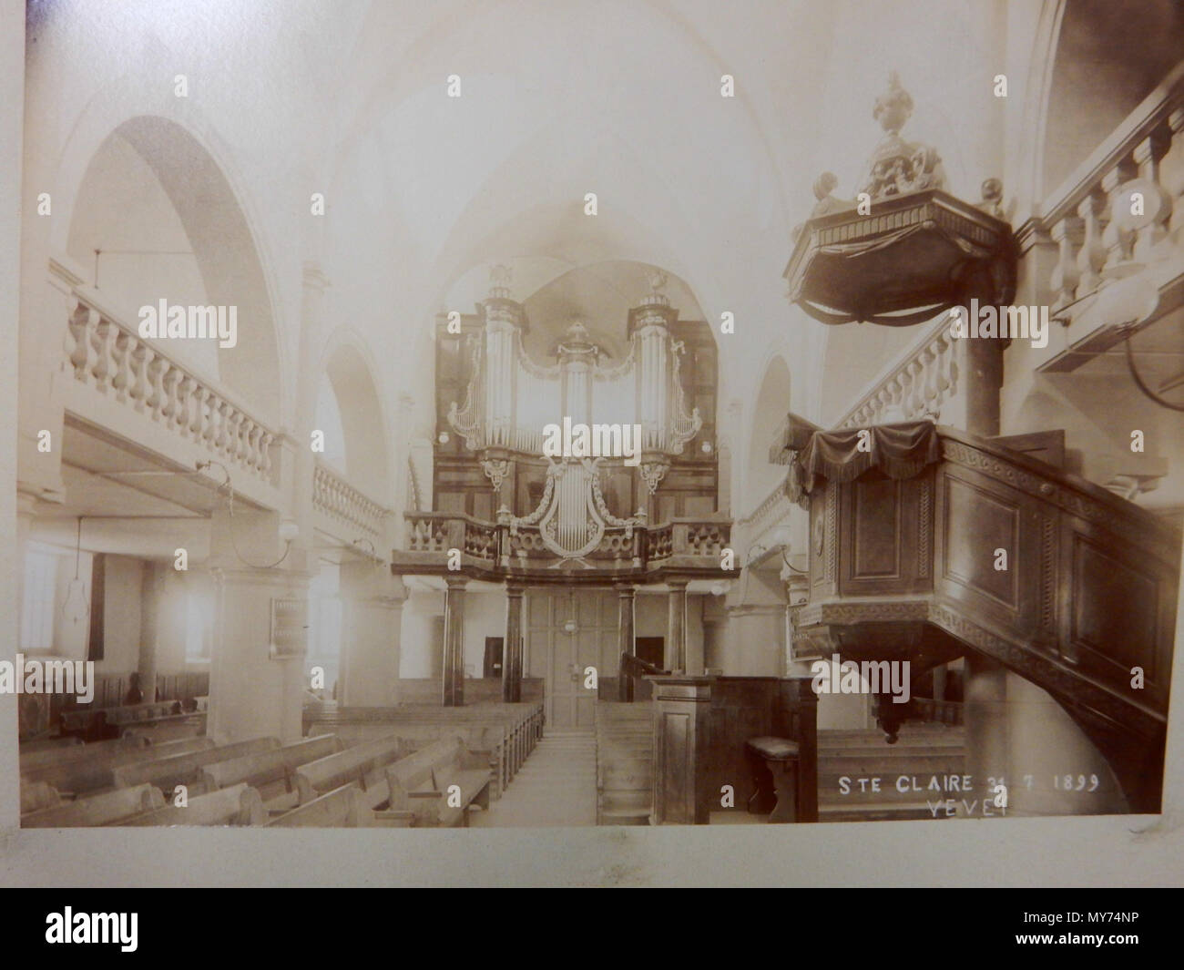 549 Vevey, église réformée Sainte-Claire Foto Stock