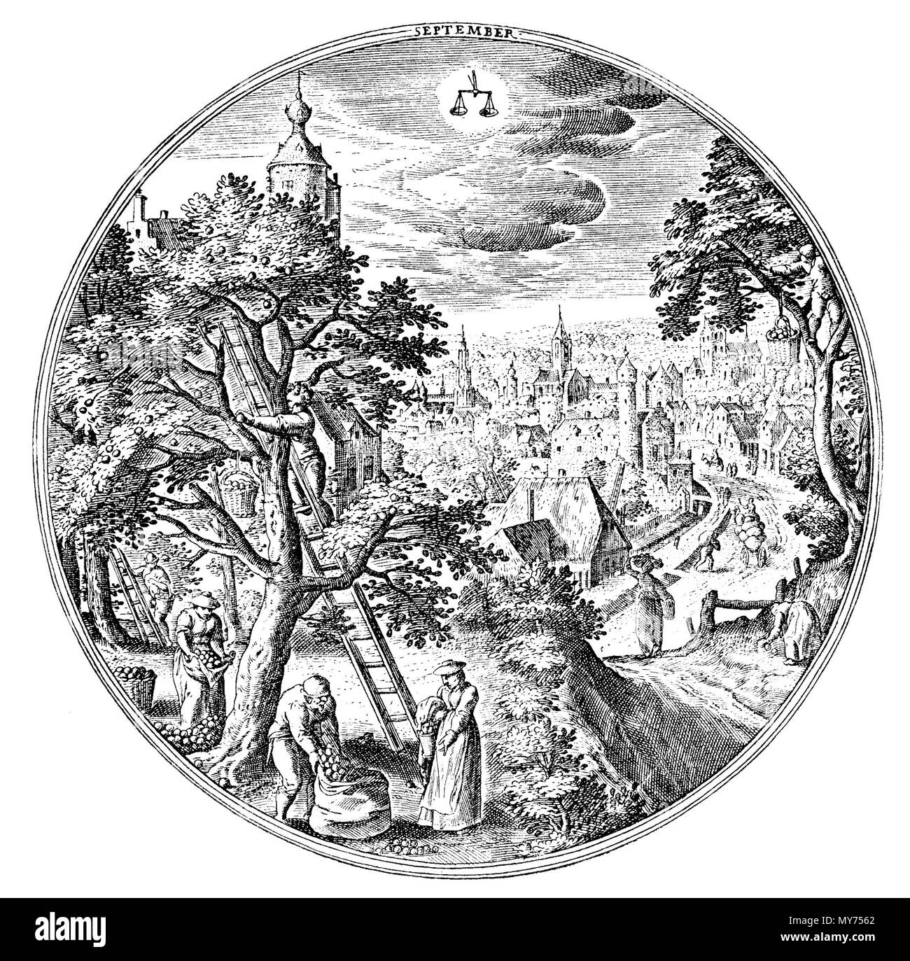 . Deutsch: 'Die zwölf Monate' . 1885. Georg Hirth 229 Hans Bol 9 Foto Stock