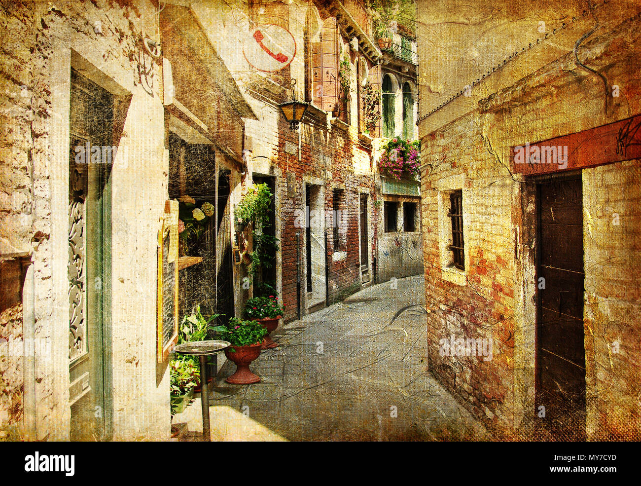 Le foto d'epoca - travel. Italia paesaggio. Vecchia fotografia Foto Stock