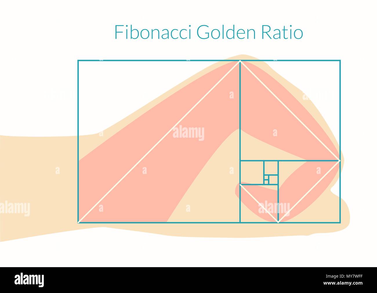 Mano umana rapporto di Fibonacci. Illustrazione Vettoriale