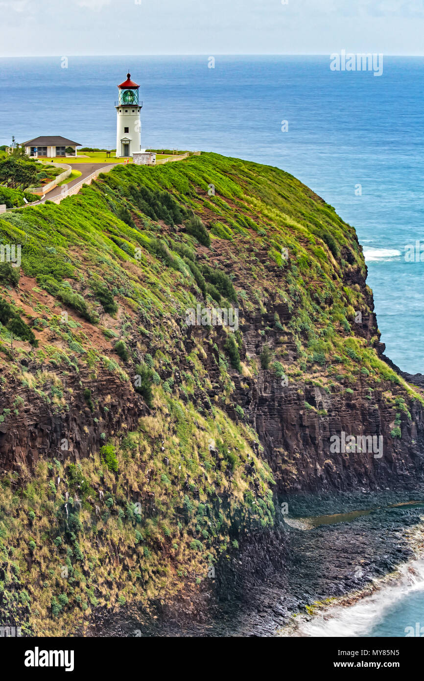 Vista panoramica del Kilauea Lighthouse a Kauai Foto Stock