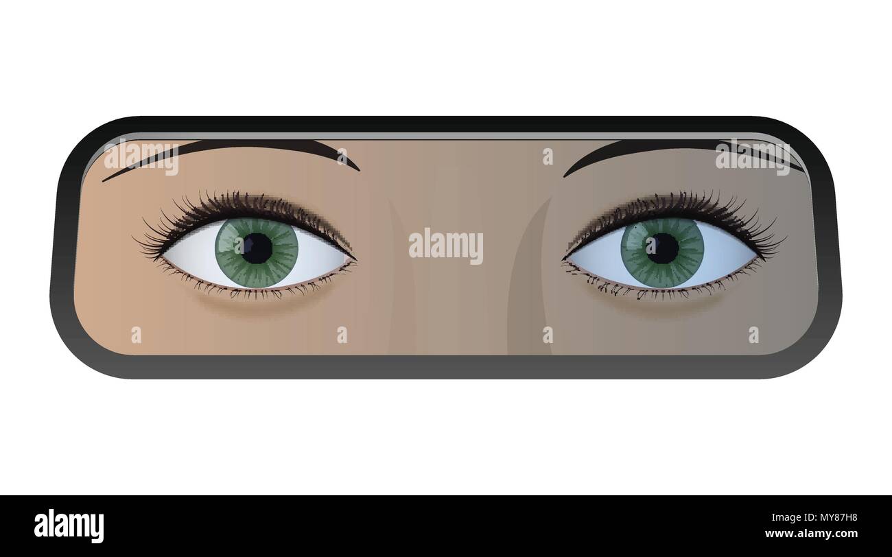 Lo specchio retrovisore della vettura Illustrazione Vettoriale