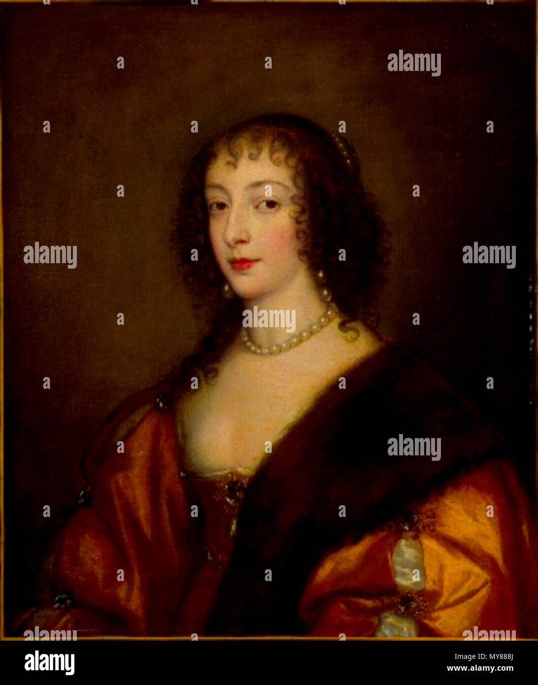 . Henrietta Maria di Francia, regina di Charles I . circa 1640. Scuola di Van Dyck 236 Henriettamaria1640schoolvandyck Foto Stock