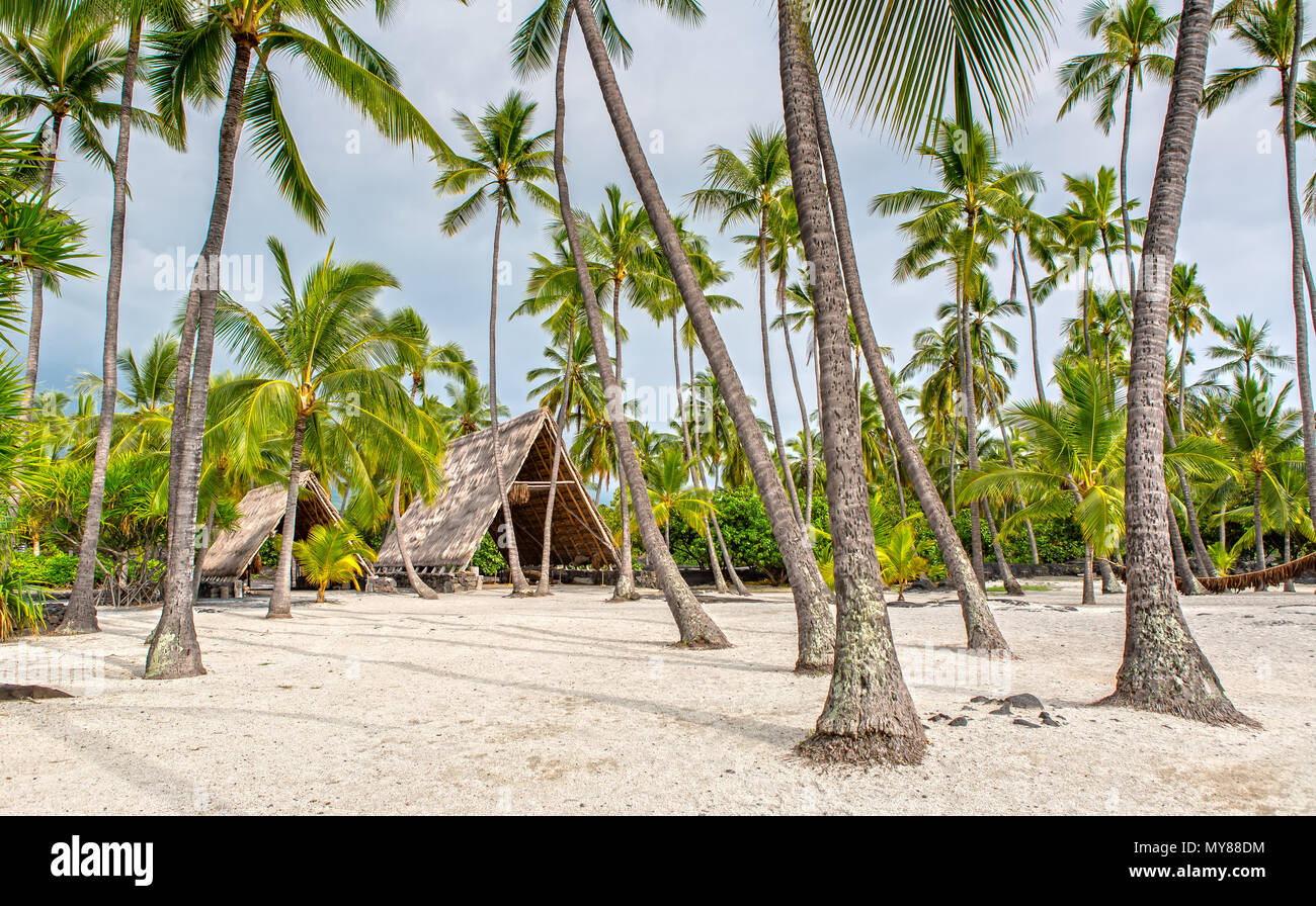 Impressione del Puuhonua O Honaunau National Historical Park Foto Stock