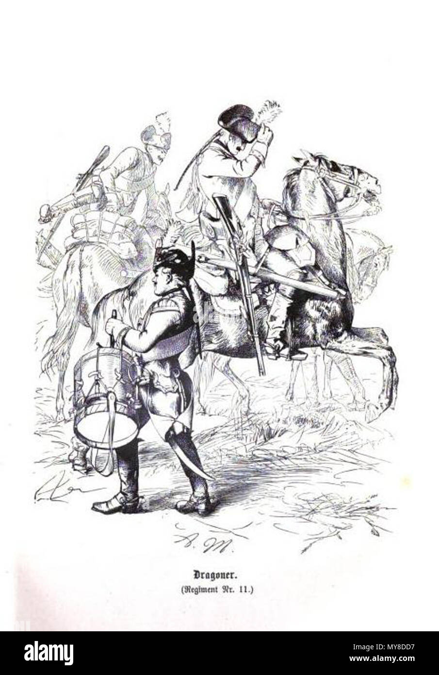 . Français : onu soldat 'drago' du 11 régiment de dragon dragoner reggimento 11 de Prusse . 1 settembre 2013, 18:44:04. Sconosciuto 5 1760-DRAGON DRAGONER REGGIMENTO 11 Foto Stock