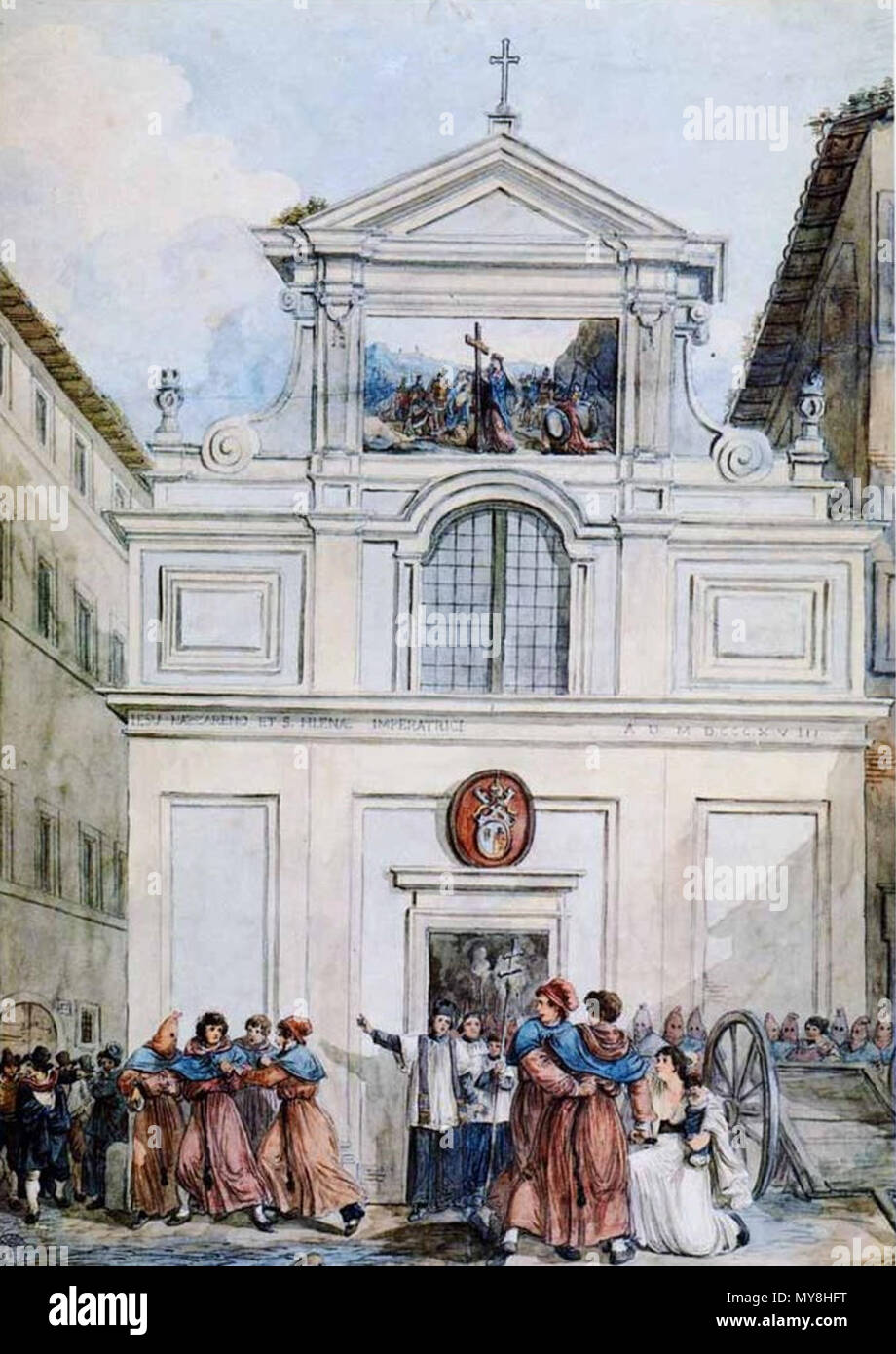 . Italiano: chiesa distrutta di Sant'Elena dei Credenzieri . 1834. Achille Pinelli (1809-1841) nomi alternativi a. pinelli; a. Pinelli; Achille Pinelli Descrizione pittore italiano Data di nascita e morte 1809 5 settembre 1841 Luogo di nascita e morte Roma Napoli periodo di lavoro 1826 - 1835 competente controllo : Q1088343 VIAF: 60287538 ISNI: 0000 0000 6629 0064 ULAN: 500008693 LCCN: N87883938 GND: 134030001 WorldCat 22 Achille Pinelli Sant'Elena dei Credenzieri Foto Stock