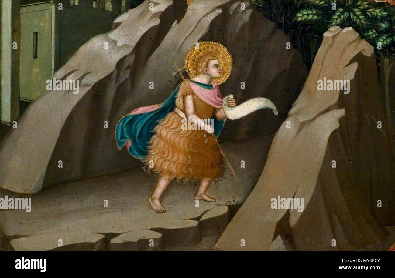 . Inglese: Lorenzo Monaco, San Giovanni Battista di andare nel deserto, 1398-1400, Priv. coll. 13 febbraio 2016, 22:57:29. Lorenzo Monaco (circa 1370-circa 1425) nomi alternativi Don Lorenzo Monaco, Lorenzo degli Angeli (?), nome di nascita: Pietro di Giovanni Descrizione pittore italiano, affresco pittore e illuminatore manoscritto Data di nascita e morte circa 1370 circa 1425 Luogo di nascita e morte Siena Firenze sede di lavoro la Chiesa di Santa Maria degli Angeli di Firenze competente controllo : Q155376 VIAF: 65534709 ISNI: 0000 0000 8389 6076 ULAN: 500026261 LCCN: N87877097 NLA: 35641512 W Foto Stock