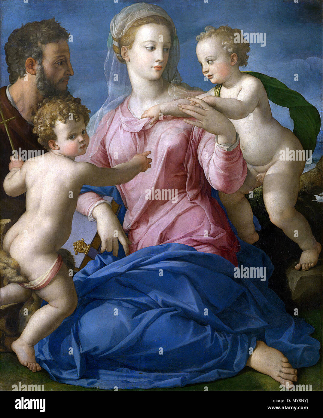 . Inglese: La Santa Famiglia con il bambino San Giovanni Battista . 25 giugno 2016, 07:58:36. Agnolo Bronzino 26 Agnolo Bronzino - La Santa Famiglia con il bambino San Giovanni Battista (Madonna Stroganoff) Foto Stock