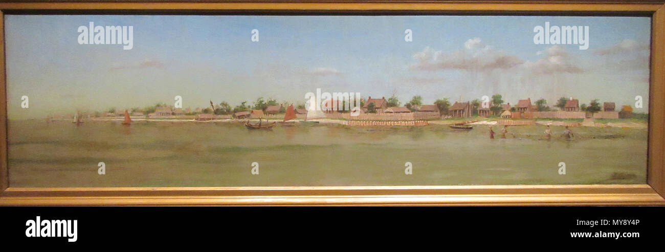 . Inglese: "Pontchartrain Beach', circa 1870 dipinto da Giovanni Genin (1830-1895), a New Orleans e il museo di arte. Il 28 febbraio 2018, 13:32:01. Infrogmation di New Orleans 430 Pontchartrain Beach c 1870 da John Genin - New Orleans Museum of Art Foto Stock