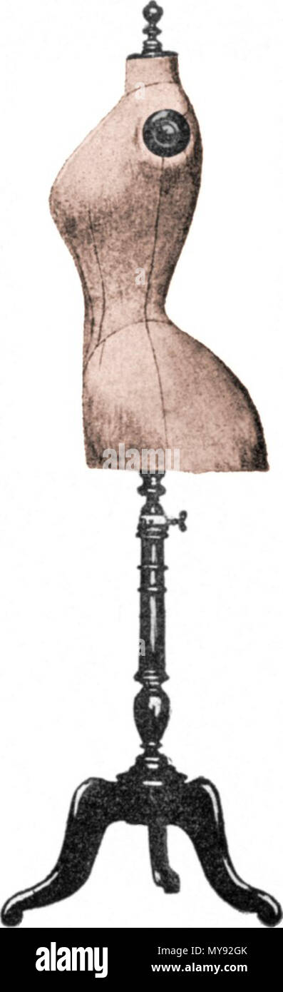. Inglese: Vestire un modulo che mostra la silhouette di moda del 1900 . 1900. Sconosciuto 10 1900Exp retrospettiva duBuste-Mannequin Foto Stock