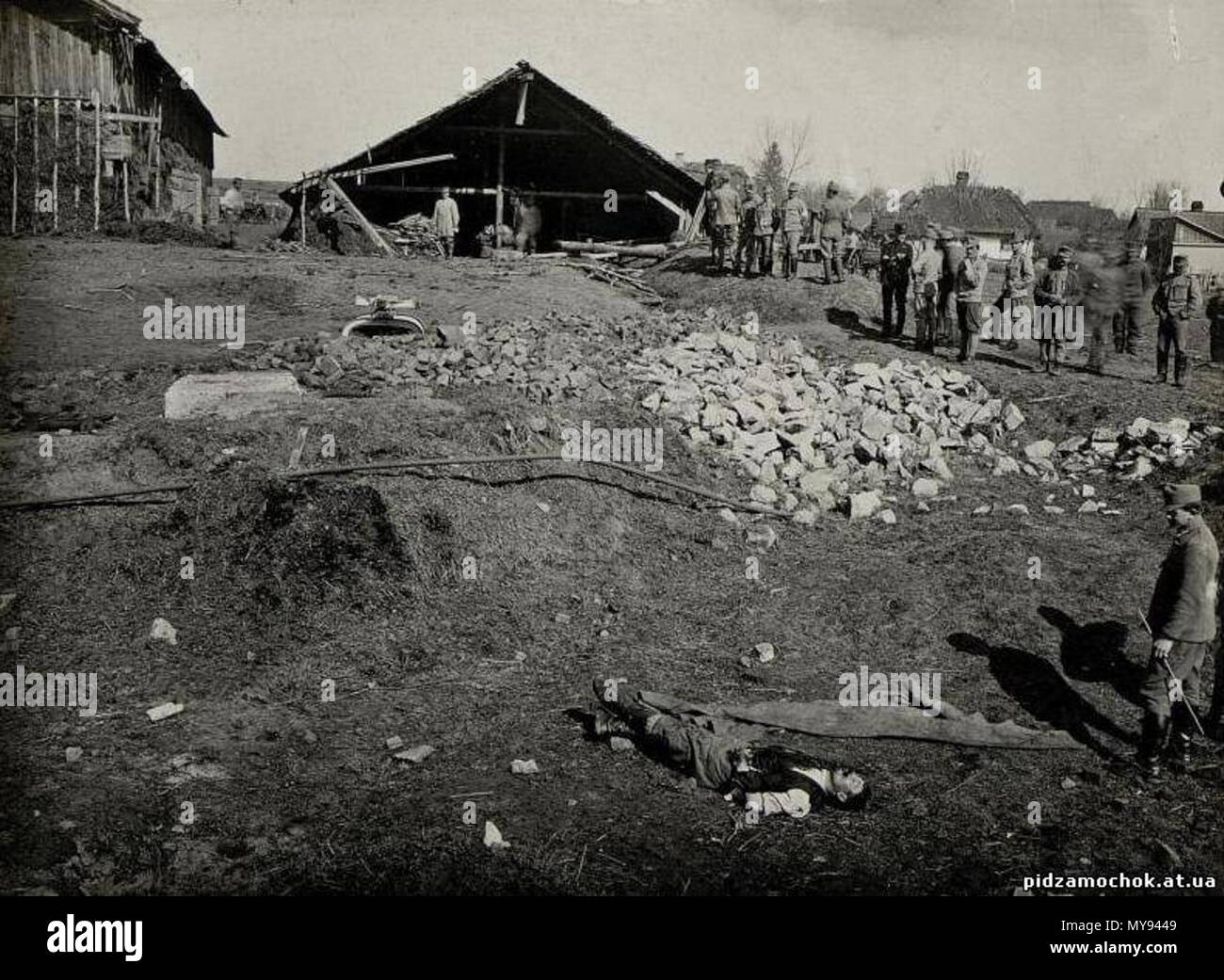 14 30.3.1916 Бучач піддався бомбуванню з літаків Расєї. Foto Stock