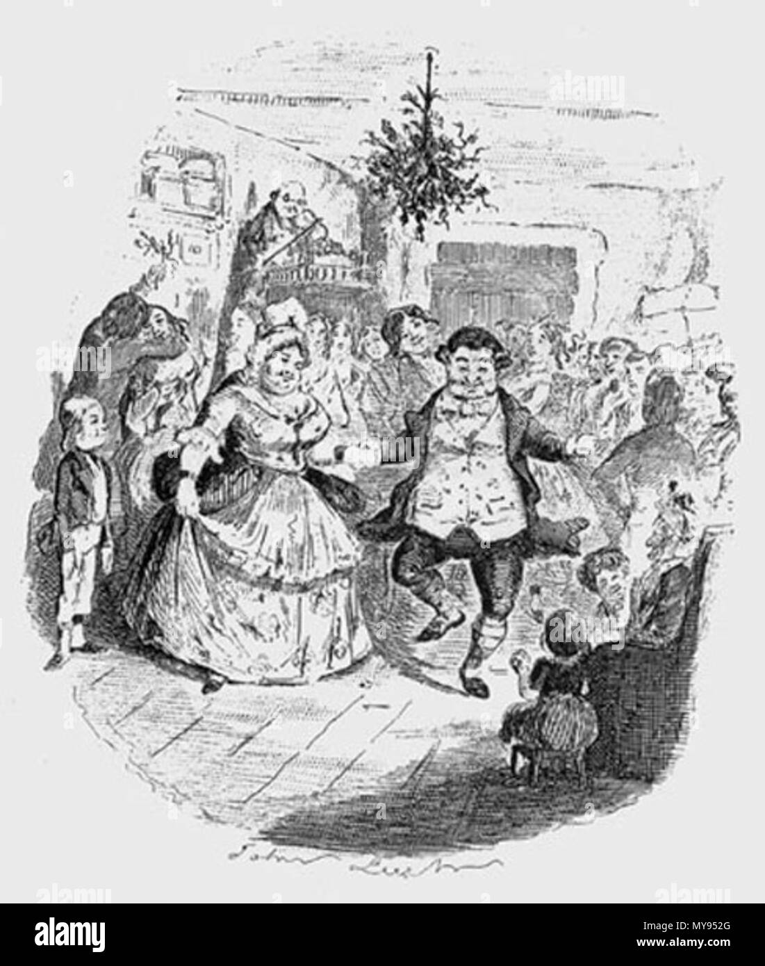 . Inglese: A Christmas Carol il sig. Fezziwig della palla John Leech 1843 incisione su legno . 24 marzo 2013, 12:59:04. John Leech (29 agosto 1817 - 29 Ottobre 1864 a Londra) 17 A Christmas Carol, signor Fezziwig della palla, da John Leech Foto Stock