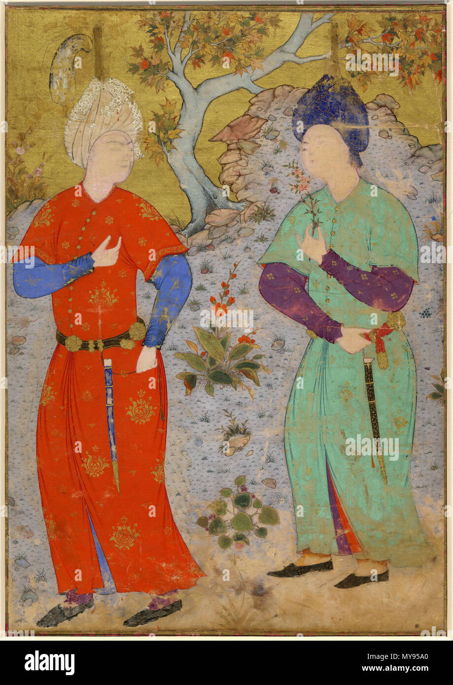 . Inglese: un principe e la pagina, ca. 1540, Tabriz, British Museum . Il 19 novembre 2015. Mir Sayyid Ali 18 Un principe e la pagina, ca. 1540, Tabriz, British Museum Foto Stock