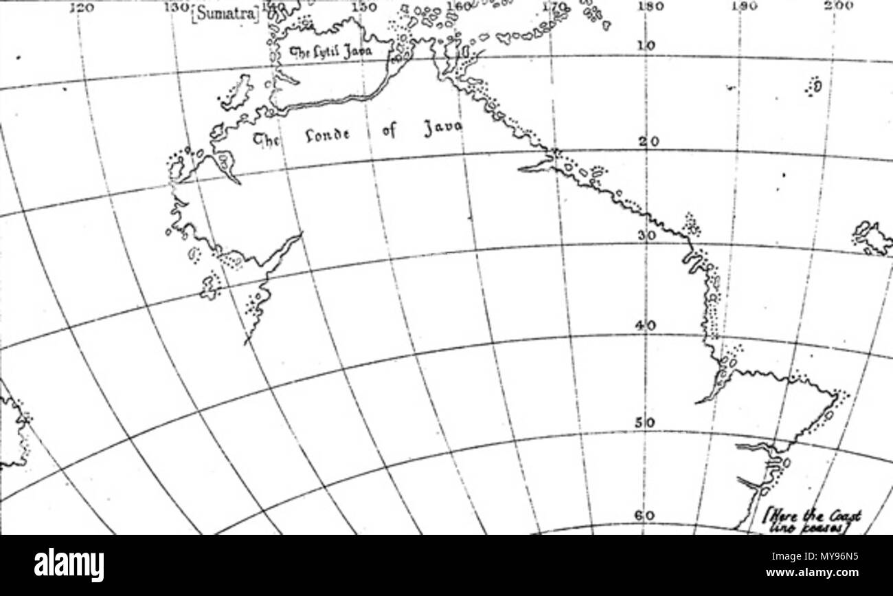 . "La Londe di Java' . Mappa originale risale al XVI secolo; primi viaggi in Terra Australis è stata pubblicata nel 1859. Non so 327 Londe di Java Foto Stock