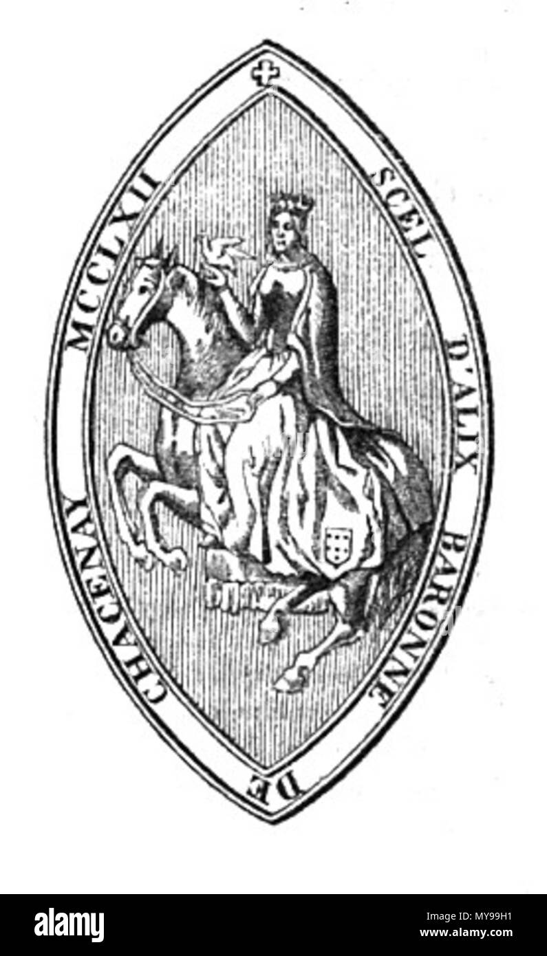 . Čeština: Pečeť Alix z Chacenay . tra il 1851 e il 1852. 33 sconosciuto Alix, dame de Chacenay Foto Stock