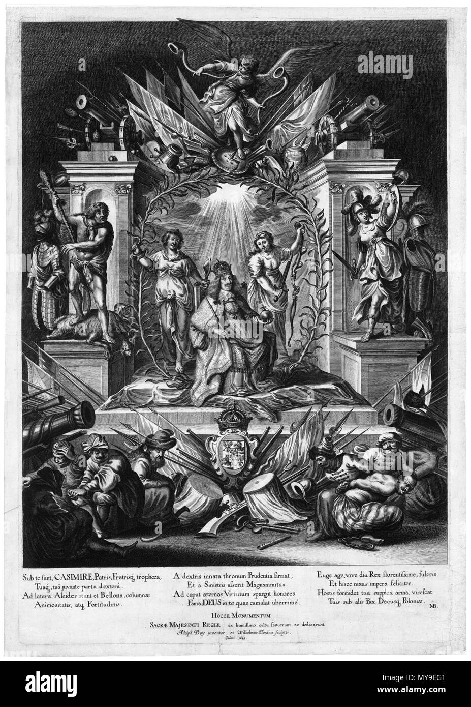 . Inglese: apoteosi del re polacco Giovanni II Casimiro Vasa da Wilhelm Hondius 1649 . 9 giugno 2014, 22:42:00. Wilhelm Hondius (post) 1597-1652 46 apoteosi del re polacco Giovanni II Casimiro Vasa da Wilhelm Hondius 1649 Foto Stock