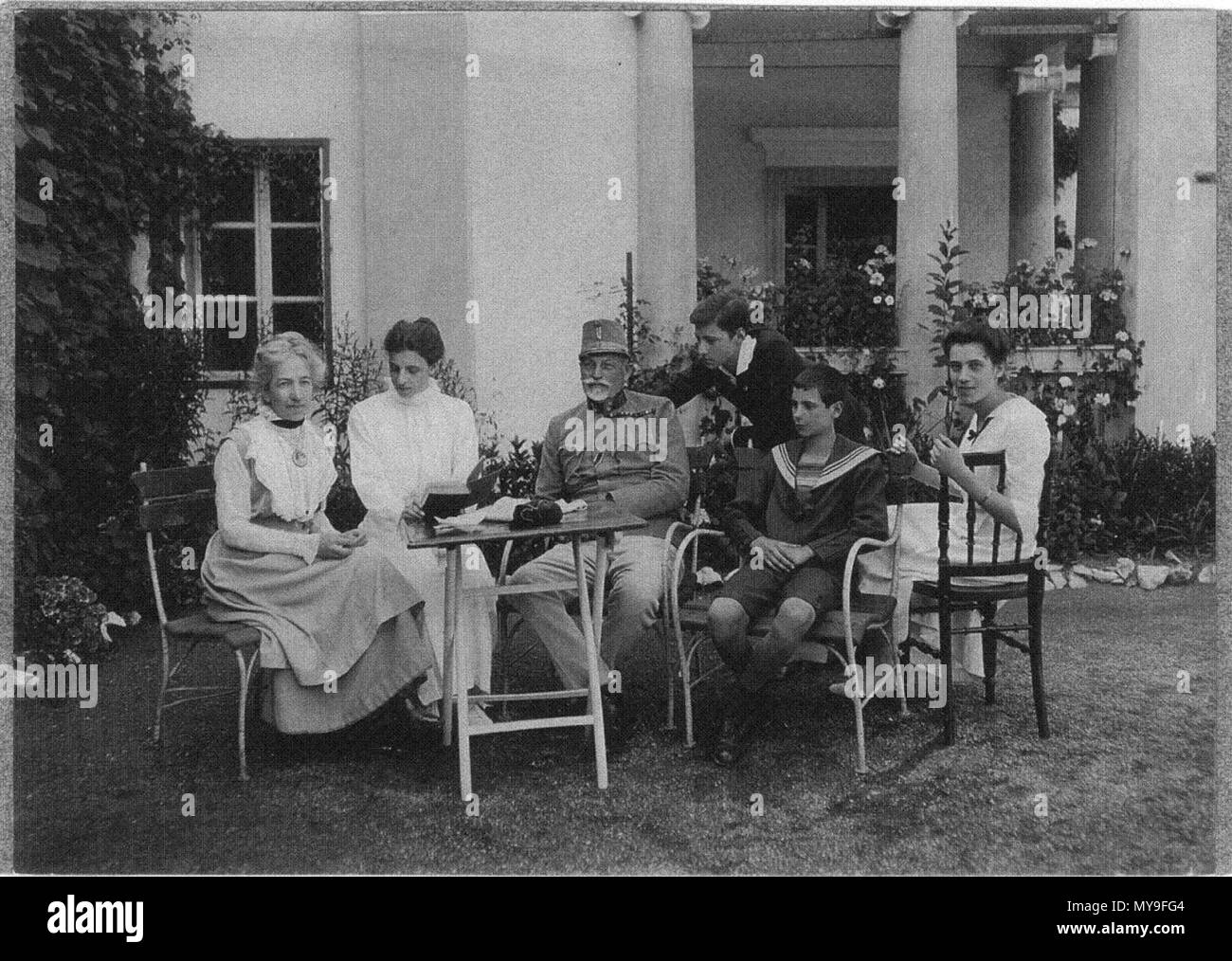 22 Adam Brandner mit Familie in Olmütz 1917 Foto Stock