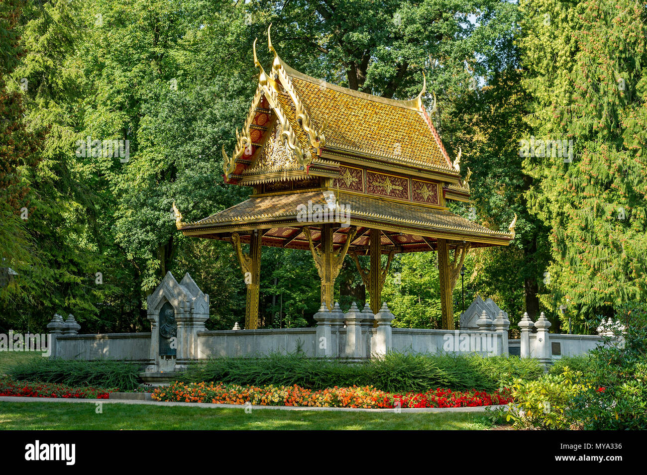 Padiglione thailandese Sala-Thai, spa garden, Bad Homburg, Hesse, Germania Foto Stock