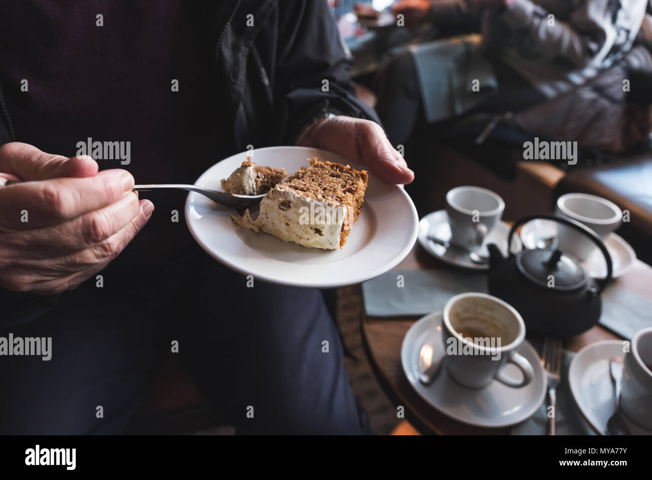 torta e caffè Foto Stock