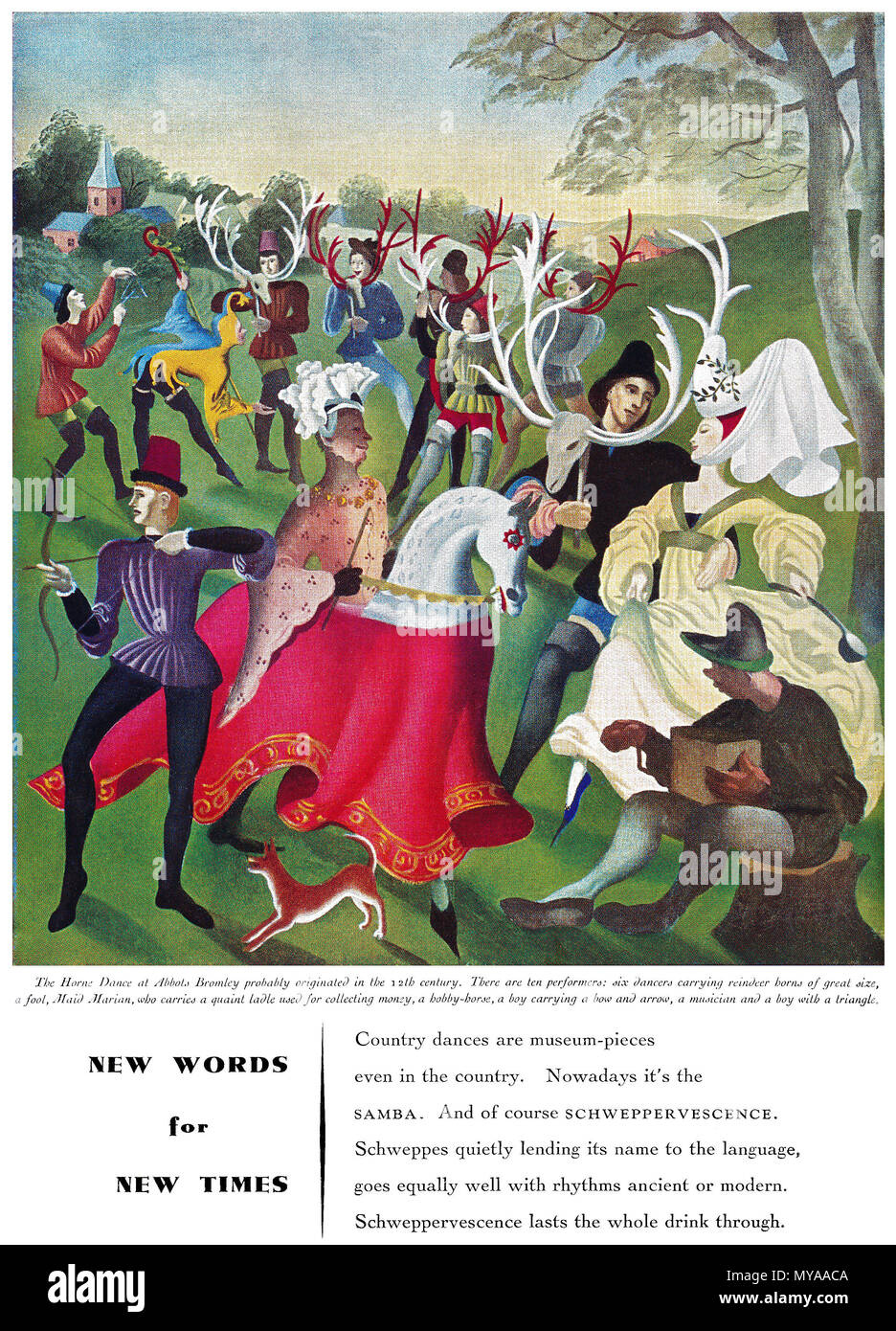 1950 British pubblicità per Schweppes. Foto Stock