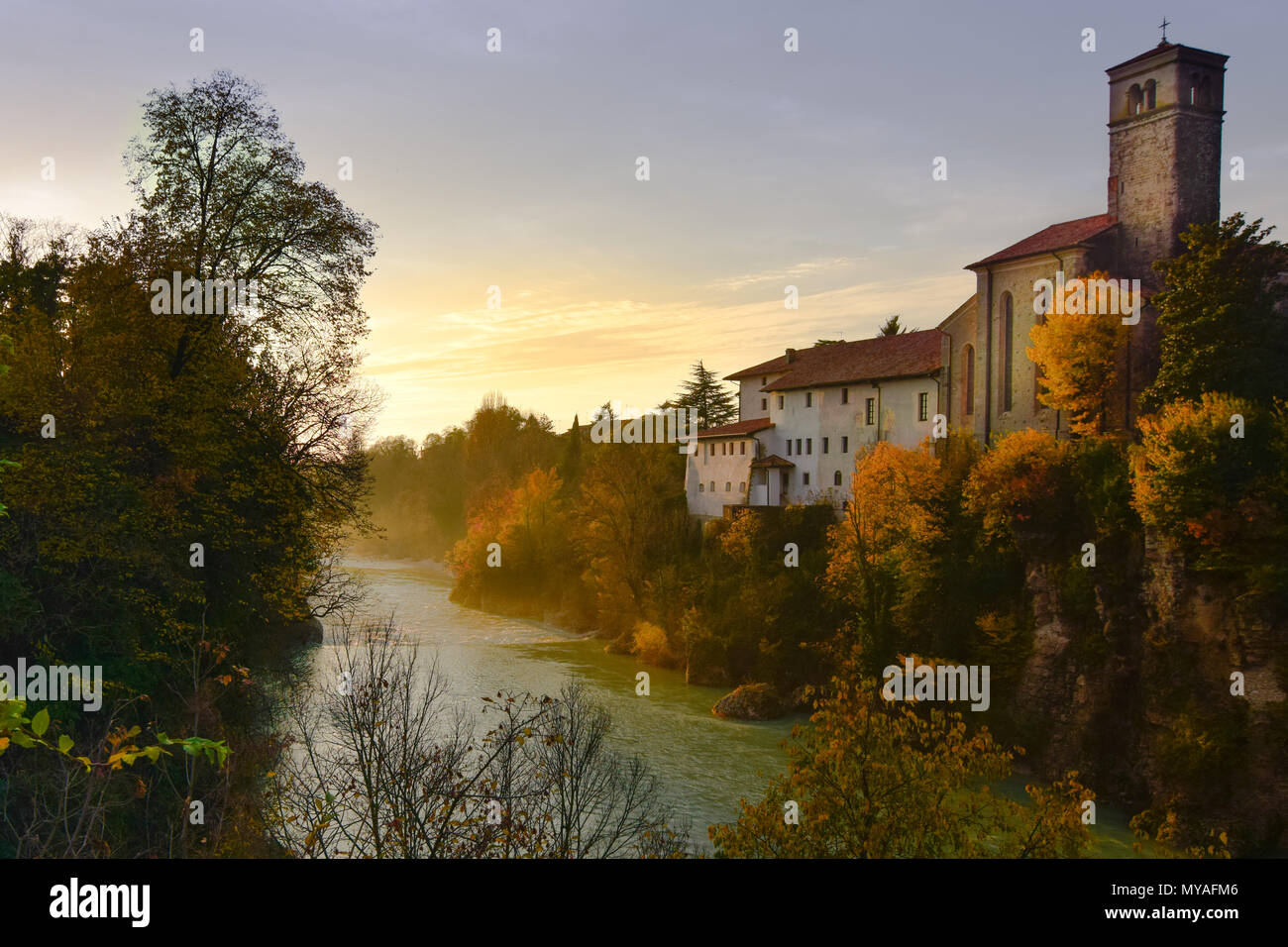 Una vista di Cividale del Friuli, famosa città medievale, Patrimonio Mondiale dell Unesco Foto Stock