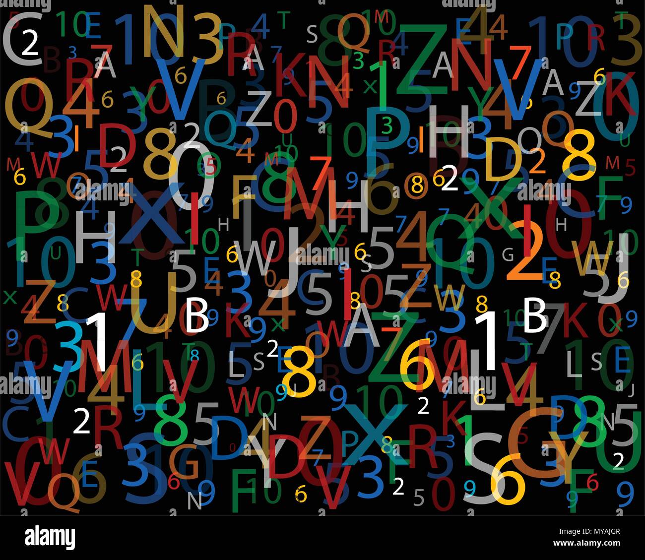 Lettere colorate sullo sfondo Illustrazione Vettoriale