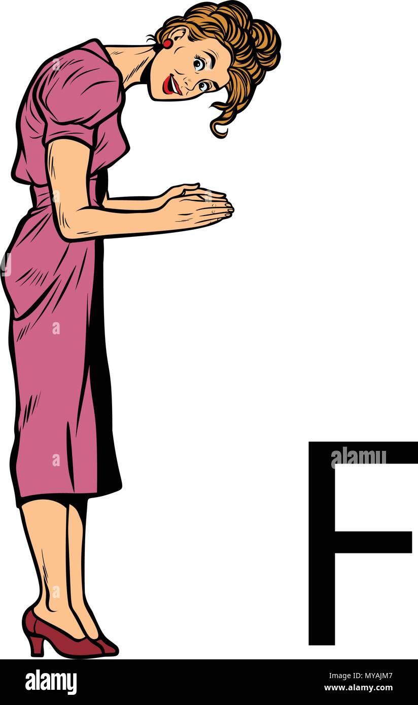 Lettera F ef. La gente di affari silhouette alfabeto Illustrazione Vettoriale