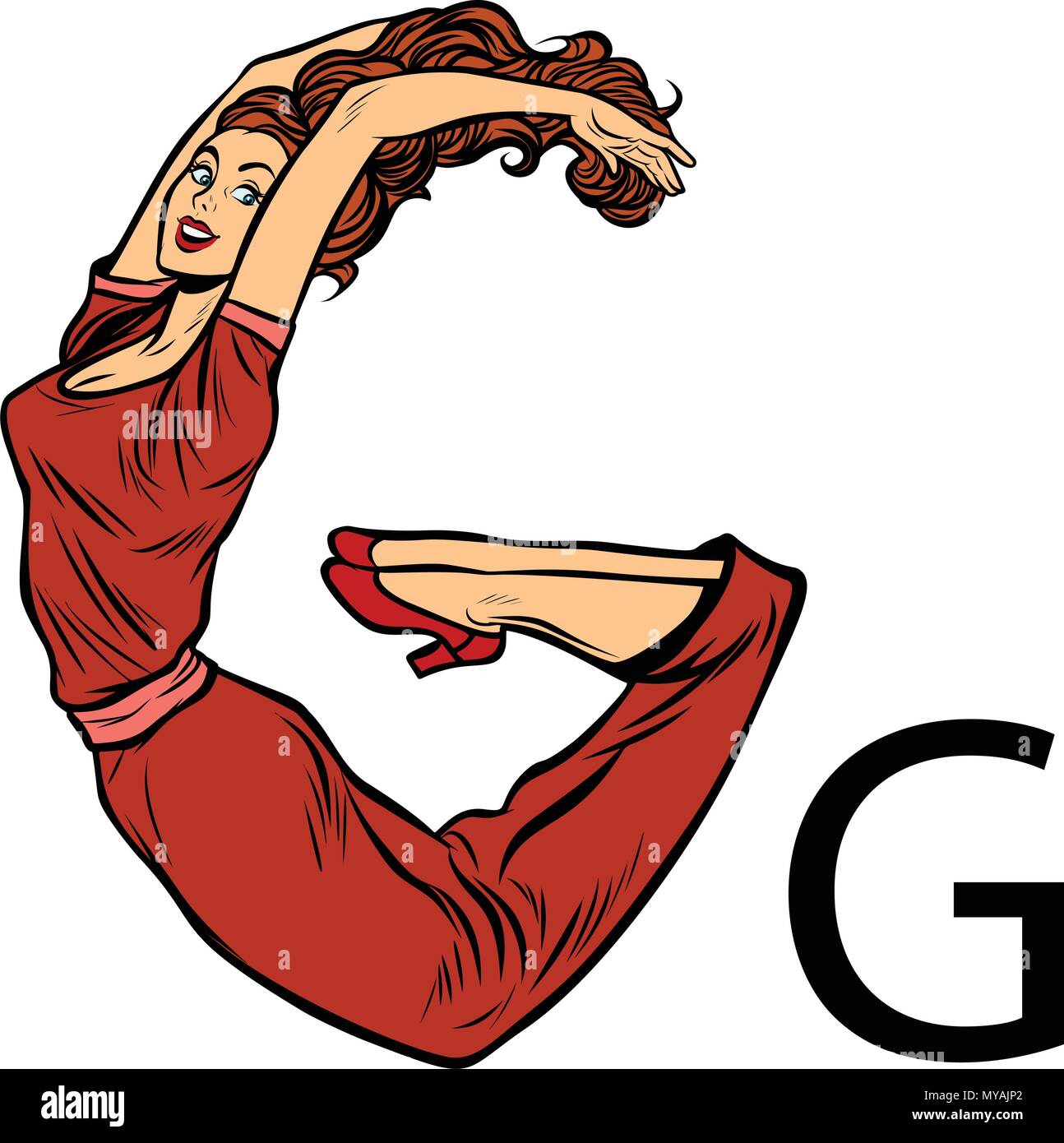 Lettera G gee. La gente di affari silhouette alfabeto Illustrazione Vettoriale