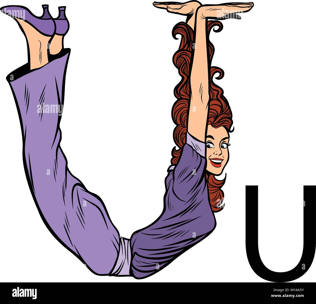 Lettera U UE. La gente di affari silhouette alfabeto Illustrazione Vettoriale