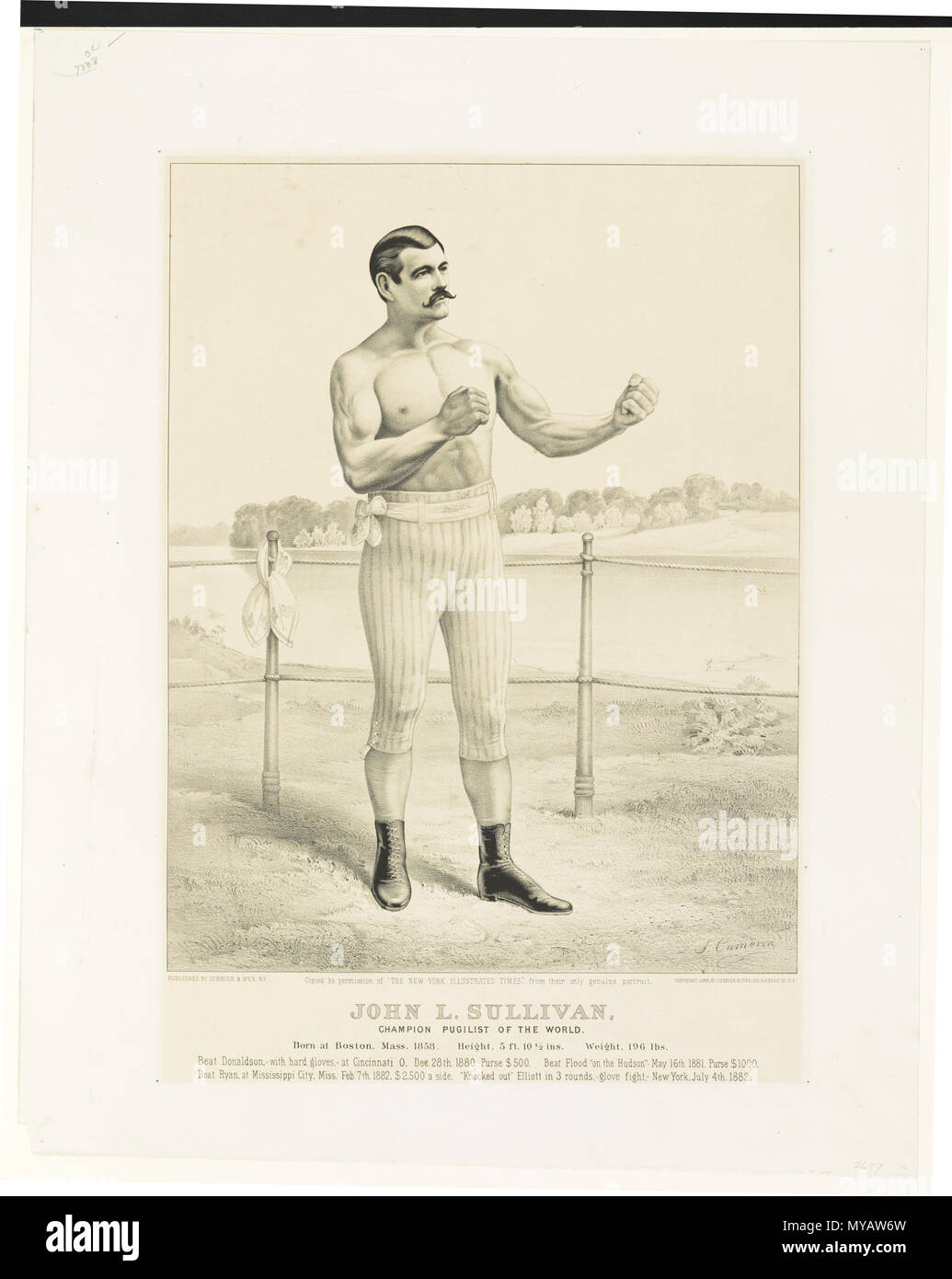 C 1883 John L. Sullivan Foto Stock