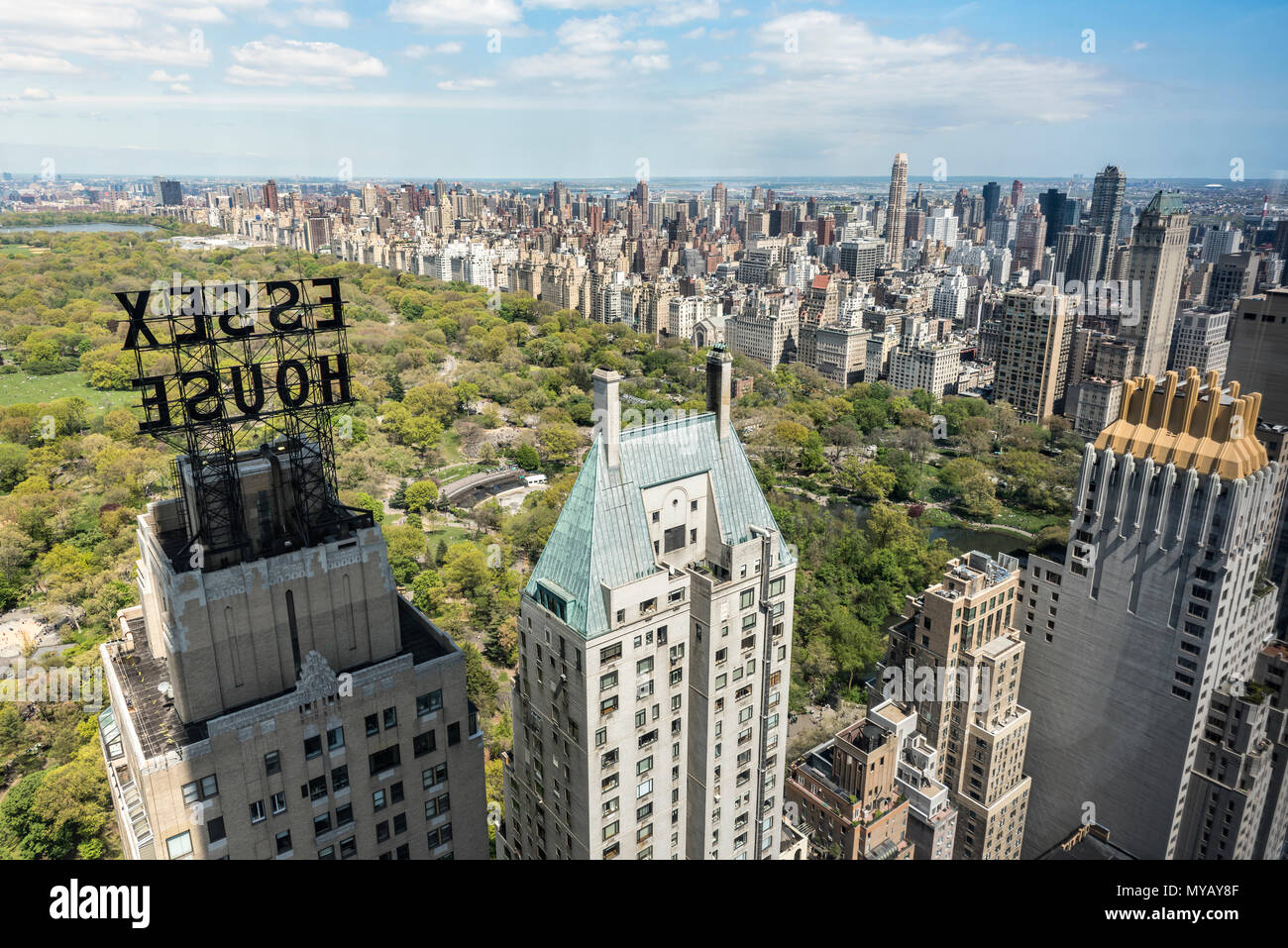 "Cityscape di Central Park a New York City, Stati Uniti d'America" Foto Stock