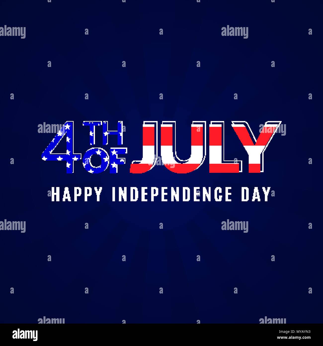 4 di luglio American Independence day poster illustrazione Illustrazione Vettoriale