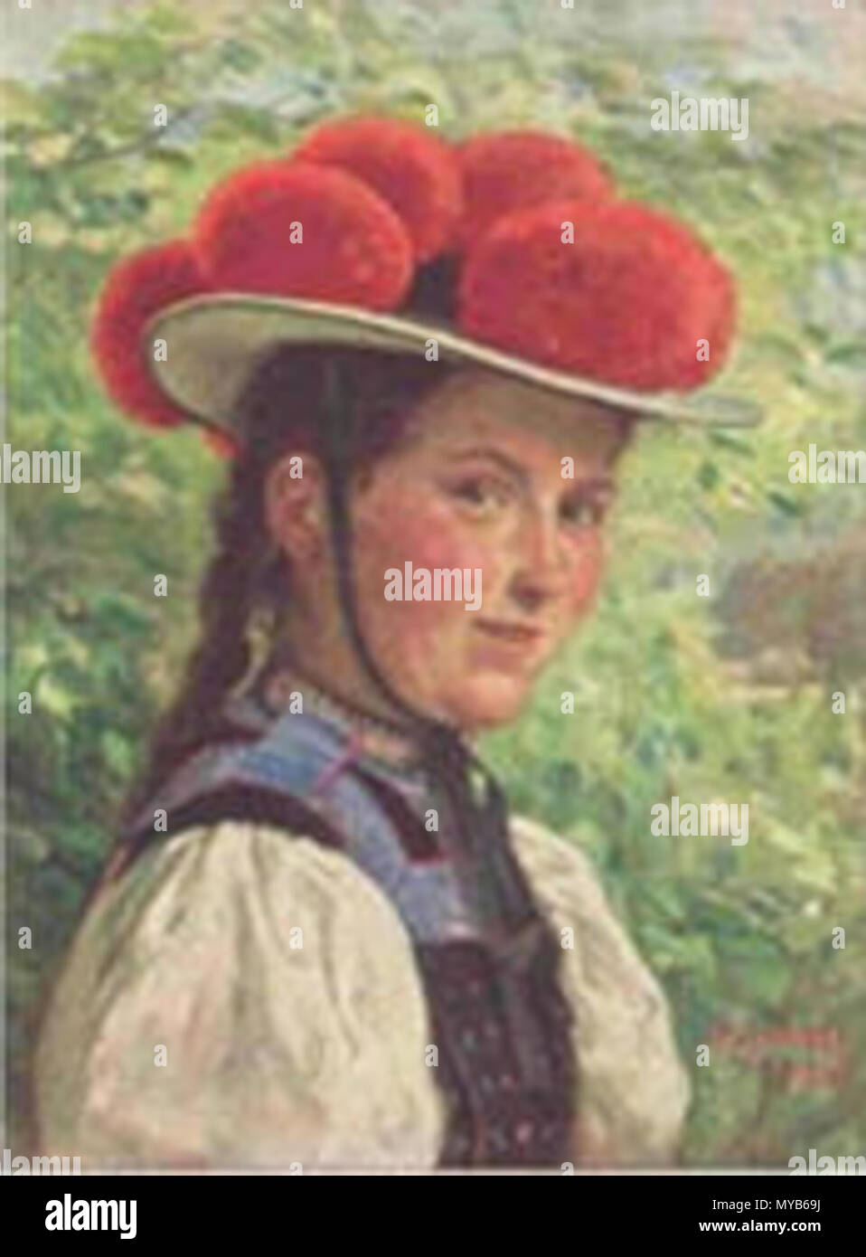 . Deutsch: Bollenhut, von Wilhelm Hasemann . Data sconosciuta; ca. 1900. Illustrazione: Wilhelm Hasemann. File: James Steakley 79 Bollenhut (Hasemann) Foto Stock