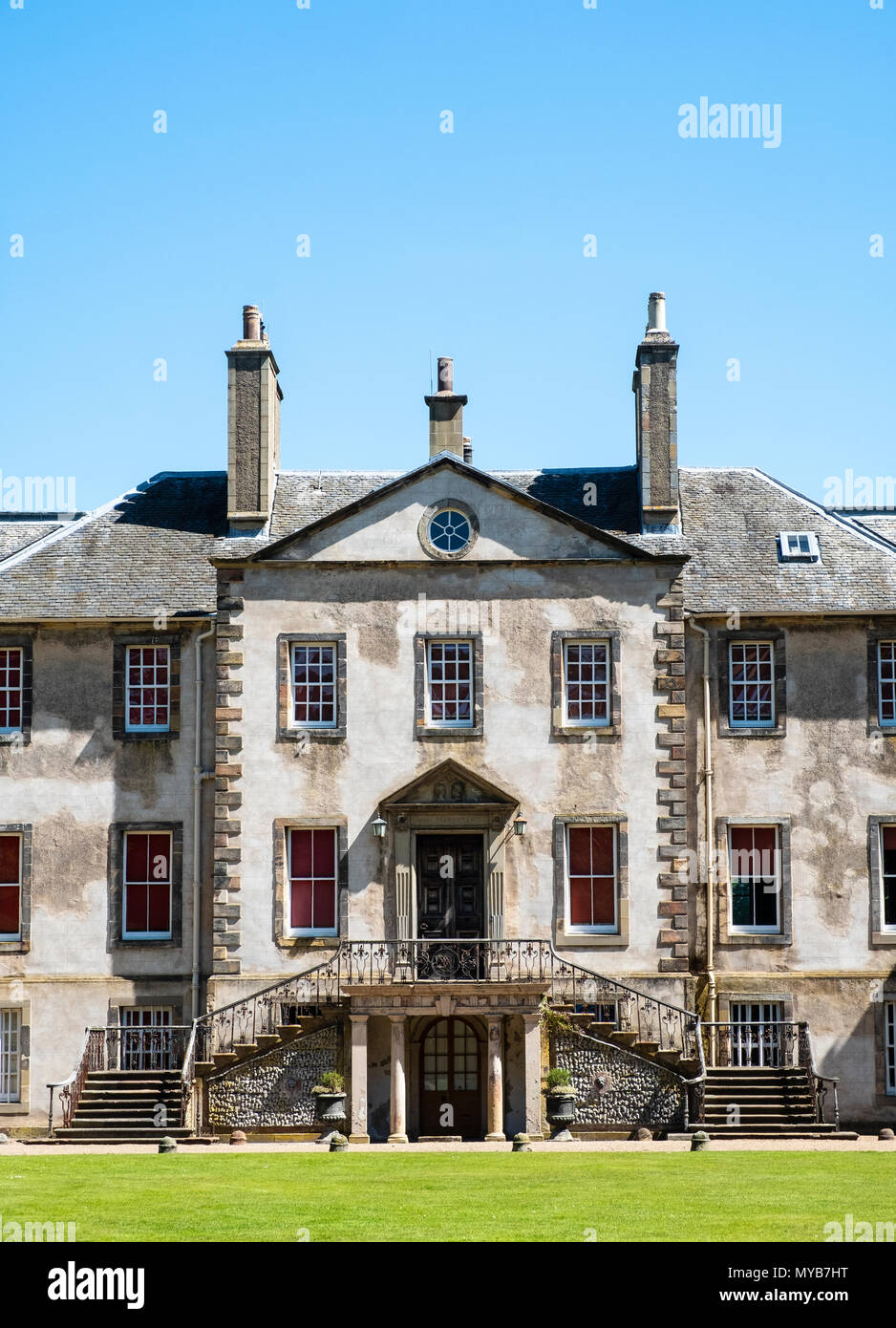 Newhailes House stile Palladiano villa in Newhailes station wagon. Midlothian, Scotland, Regno Unito Foto Stock