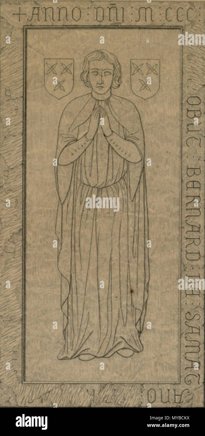 . Français : monumenti sépulchraux des Samatan, discendenti des premiers Comtes de Comminges . tra il 1858 e il 1862. Unknown 71 Bernard de samatano Foto Stock