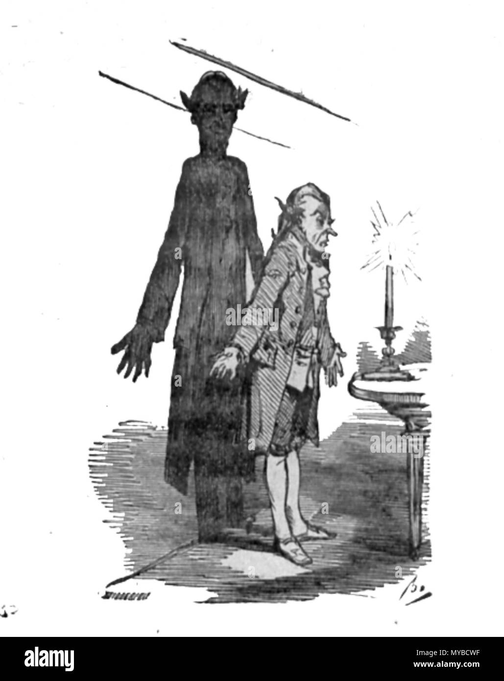 . Français : pour la fonte voir : fr:Discuter:Contes d'Andersen Vignette de l'Ombre par Bertall représentant l'ombre et le savant. Polski: Ilustracja fare Cienia - baśni Hansa Christiana Andersena . Il 20 luglio 2006 (originale data di caricamento). Bertall (1820 - 1882); uploader originale era Sapcal22 a fr.wikisource 72 Bertall ill l'Ombre1 Foto Stock