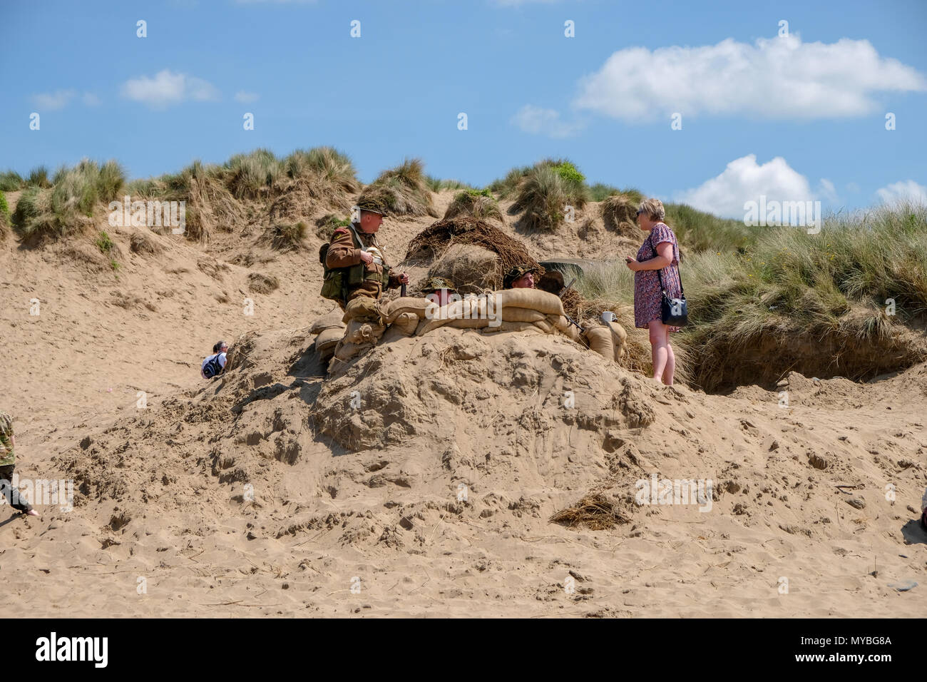 Saunton, Devon, Regno Unito - 2 Giugno 2018: Amici dell'Assalto Training Center ospiterà il settantacinquesimo anniversario della US Assault Training Center in Saunton, REGNO UNITO Foto Stock