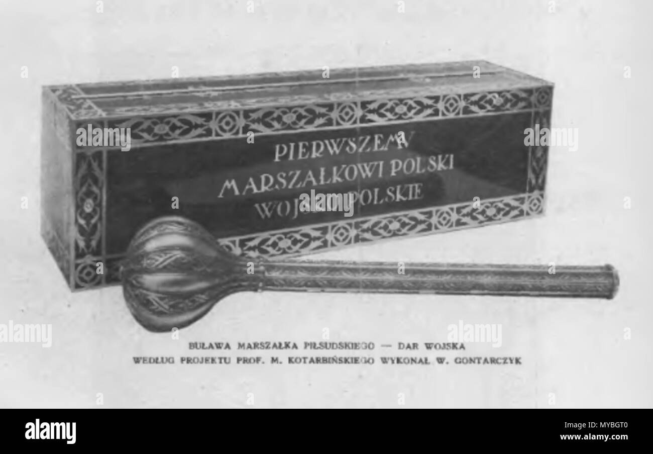 . Polski: Buława Pilsudskiego. Dar wojska według projektu prof M. Kotarbińskiego. Wykonał W. Gontarczyk. Inglese: Cerimoniale di macis ("buława') del maresciallo Piłsudski. Un dono da parte dell esercito, progettato dal prof M. Kotarbiński, realizzati da W. Gontarczyk . Il 3 gennaio 2012. Unknown 90 Bulawa Pilsudskiego Foto Stock