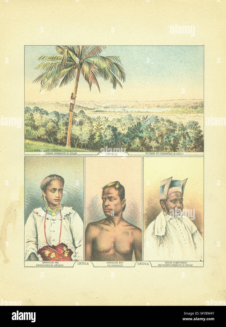 . Inglese: "George Moerlein e parte in India' 'Chromolithographs realizzato da dipinti fatto nel 1874 da George Moerlin e pubblicato nel suo libro, un viaggio intorno al mondo (Cincinnati, Ohio: M. & R. Burgheim, 1886)." Agra vista* la balneazione nel Gange a Benares* Bombay opinioni* viste Ceylon* Himalaya, da Darjeeling* Memorial bene a Cawnpore* Railroad di Kandy (Ceylon)* Railroad fino in Himalaya* scene religiose* scene del quotidiano indiano vita* Il Taj a Agra (vista dal giardino)* Vista di Calcutta* . 1874. Chromolithographs realizzato da dipinti fatto nel 1874 da George Moerlin e publishe Foto Stock