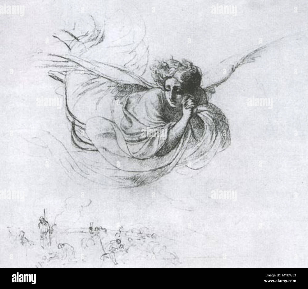 . Inglese: Karl Brullov Flying Angel (1849-50) Русский: Карл Брюллов Летящий ангел, оплакивающий жертвы инквизиции (1849-50) . 26 luglio 2006, 15:47:32. Creatore:Karl Brullov 292 Karl Brullov Flying Angel (1849-50) Foto Stock