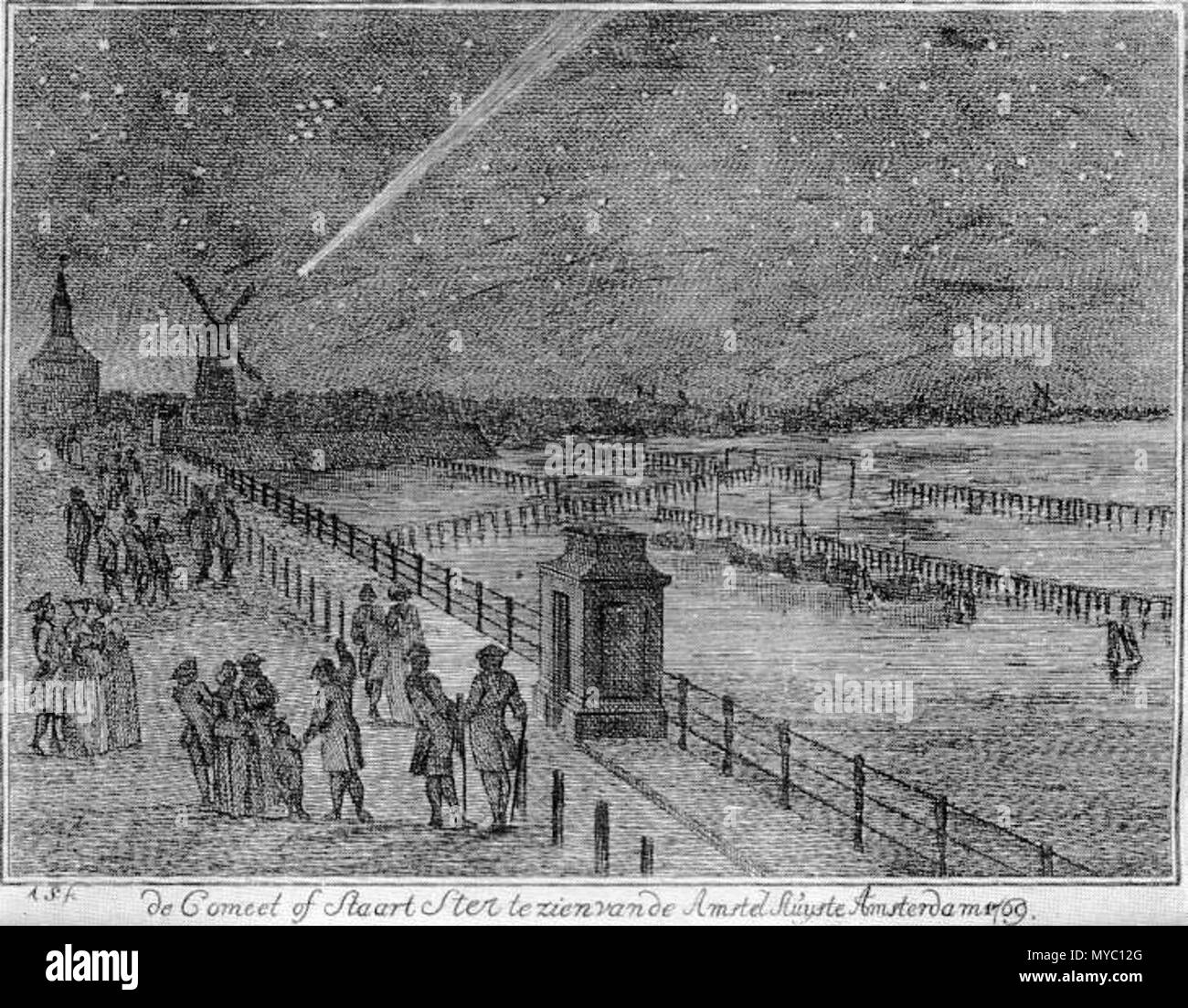 . Deutsch: Der Große Komet von 1769 über Amsterdam inglese: la grande cometa del 1769 su Amsterdam . 26 luglio 2014, 19:19:04. Anonimo, ca. 1769 120 Comet 1769 Amsterdam Foto Stock
