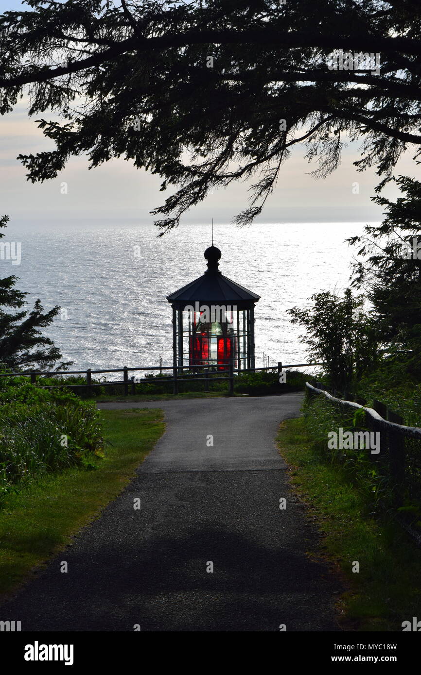 Capo Faro Meares, Cape Meares del Parco Statale di Tillamook County, Oregon, Stati Uniti d'America Foto Stock